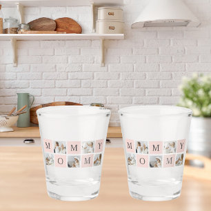 Verre A Shot Collage moderne Photo & Pastel Cadeau de maman ros