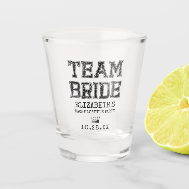 Verre A Shot Collegiate Team Bride Bachelorette Party (Devant)