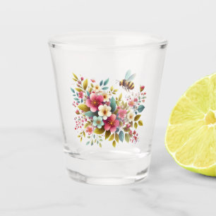 Verre A Shot Coloré, Abeille printanière/florale