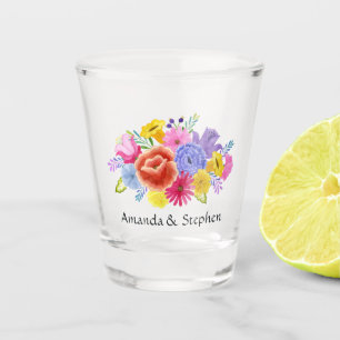 Verre A Shot Coloré Floral mexicain Mariage Fiesta