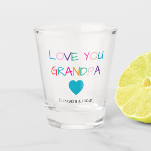 Verre A Shot Coloré "Love You Grandpa" - Amusant & Coeur