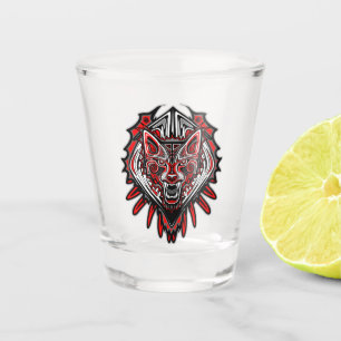 Verre A Shot Conception de totem tribal Haida Loup