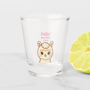 Verre A Shot Conception d'illustration de lama mignon