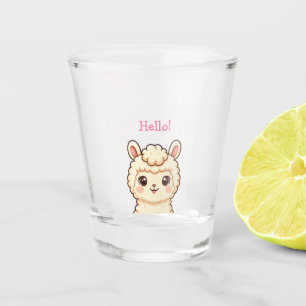 Verre A Shot Conception d'illustration de lama mignon