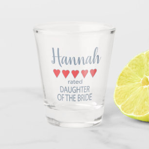 Verre A Shot Cortège de mariage 5 Fille de la mariée au cœur