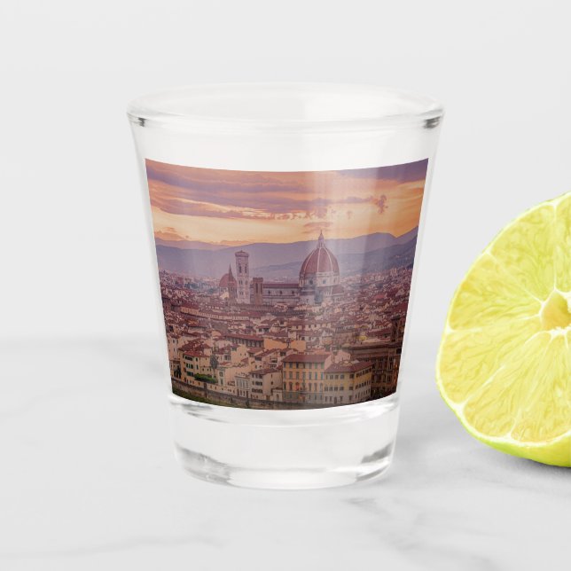Verre A Shot Coucher de soleil sur Florence, Italie (Devant)