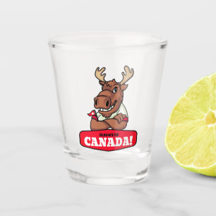 Verre A Shot Coudes en l'air, Canada ! Verre à shot Funny Moose