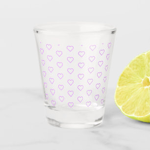 Verre A Shot Couleurs personnalisées Coeurs romantiques pourpre