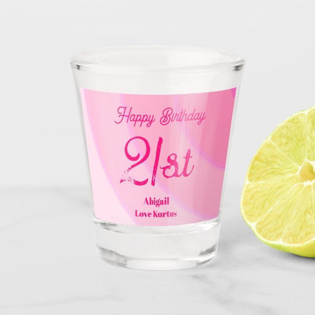 Verre A Shot Coupe roseFlûtes 21ème Tirage sur mesure (Devant)