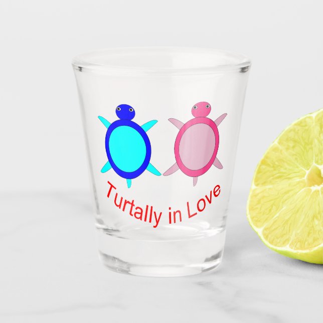 Verre A Shot Couple de tortue mignonne (Devant)