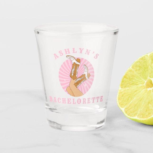 Verre A Shot Cowboy Boot Custom Bachelorette Shot Glass (Devant)