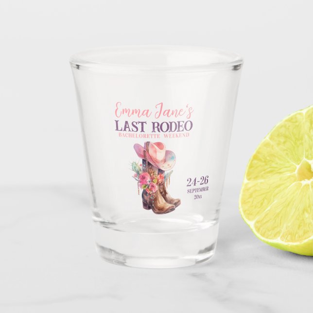Verre A Shot Cowgirl Last Rodeo Rose Bachelorette (Devant)
