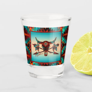 Verre A Shot Crâne de buffle et flèches vitres