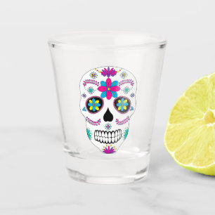 Verre A Shot Crâne de sucre mexicain coloré