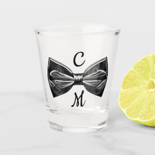 Verre A Shot Cravate noir Faux Bow Monogramme