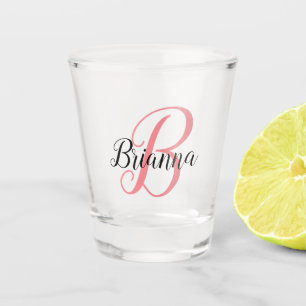 Verre A Shot Créez votre propre script Monogramme Initial & Nom