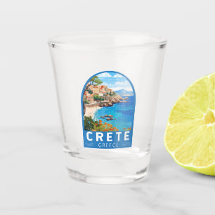 Verre A Shot Crète Grèce Travel Art Vintage