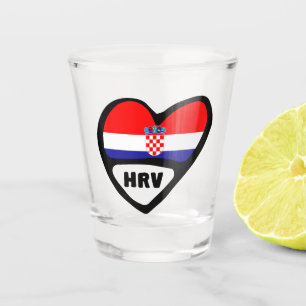 Verre A Shot Croatie Code Pays Drapeau Coeur Hrvatska