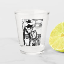 Croquis Sexy Cowboy Noir Et Blanc
