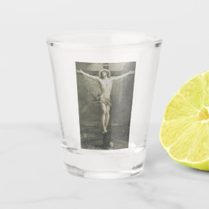 Verre A Shot Crucifixion de Jésus Christ