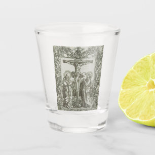 Verre A Shot Crucifixion médiévale de Jésus-Christ