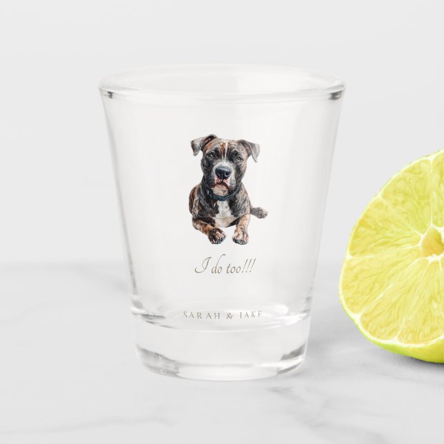 Verre A Shot Custom Pit Bull Pet Wedding  (Devant)
