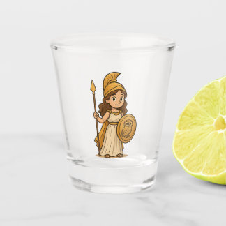 Verre A Shot Cute Cartoon Athena Shot Glass | Greek Goddess