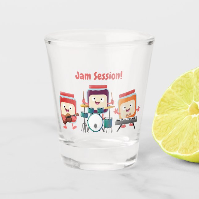 Verre A Shot Cute confiture session dessin animé musicien humou (Devant)