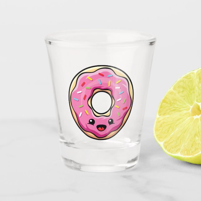 Verre A Shot Cute Kawaii Donut rose (Devant)