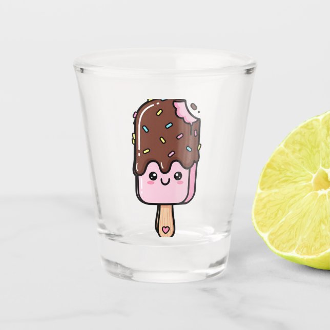 Verre A Shot Cute Kawaii Smiling Popsicle (Devant)
