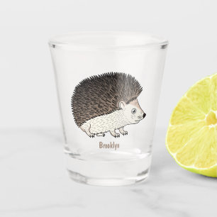 Verre A Shot Cute prickly hedgehog cartoon