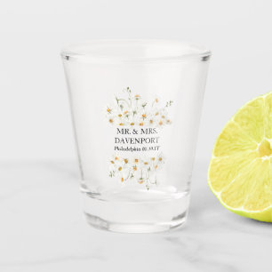 Verre A Shot Daisy Mariage Mr & Mrs Monogram Shot Glass Favor