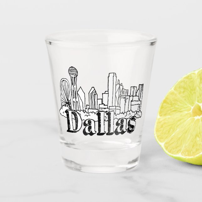Verre A Shot Dallas Skyline Art Design Dallas Skyline Design (Devant)