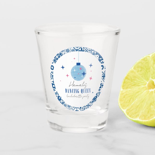 Verre A Shot Dancing Queen grec Disco musicale bachelorette (Devant)