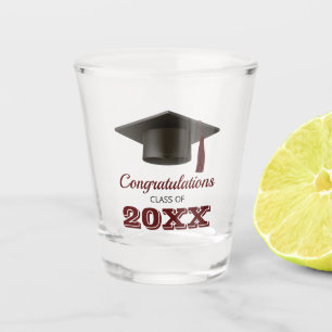 Verre A Shot Dark Maroon Félicitations au diplômé du Collège