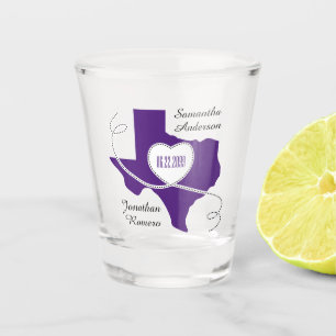 Verre A Shot Date du Mariage de ruban de curling texan violet