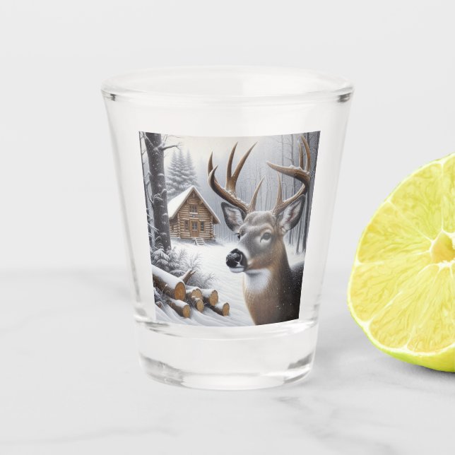 Verre A Shot Deer d'hiver/Buck art (Devant)
