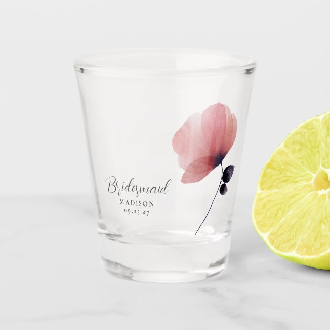 Verre A Shot Demoiselle d'honneur aquarelle rose saumon personn (Devant)
