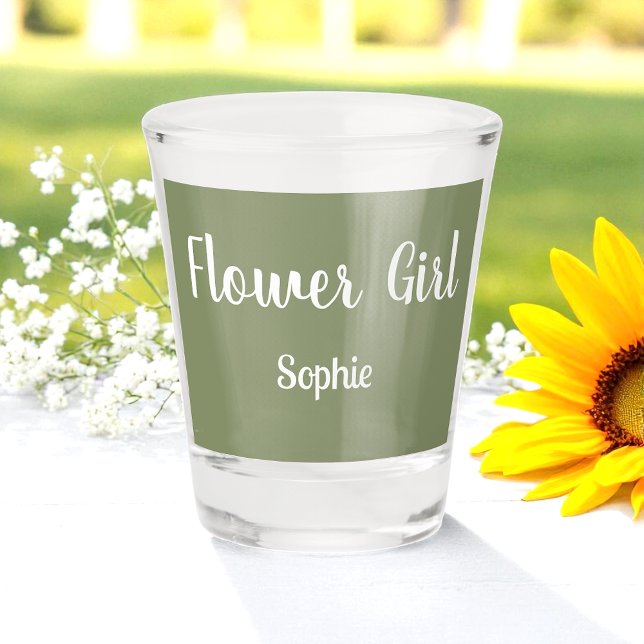 Verre A Shot Demoiselle d'honneur Fleur verte sage (Créateur téléchargé)
