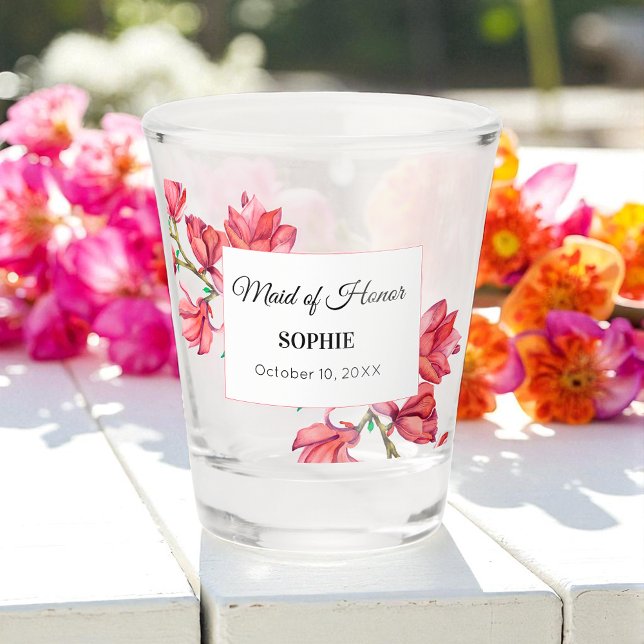 Verre A Shot Demoiselle d'honneur Rose Blanc Mariage (Créateur téléchargé)