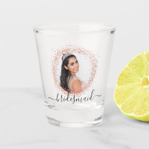 Verre A Shot Demoiselle d'honneur rose gold photo paillettes no