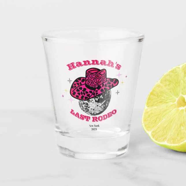 Verre A Shot Dernier Rodeo Cowgirl Bachelorette Party    (Devant)