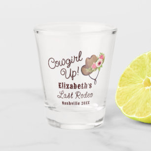 Verre A Shot Dernière Rodéo Rustique Rose Cowgirl Up Bacheloret