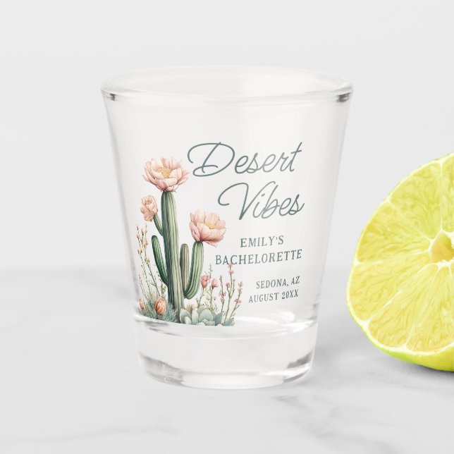 Verre A Shot Desert Vibes Bachelorette Party Blooming Cactus (Devant)