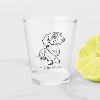 Verre A Shot Dessin au trait de teckel - Style de vie Low Rider