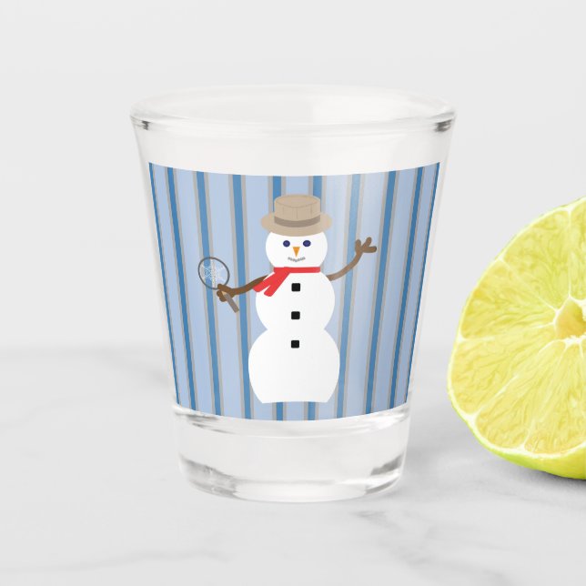 Verre A Shot Détective de Snowman amusante et fantaisiste (Devant)