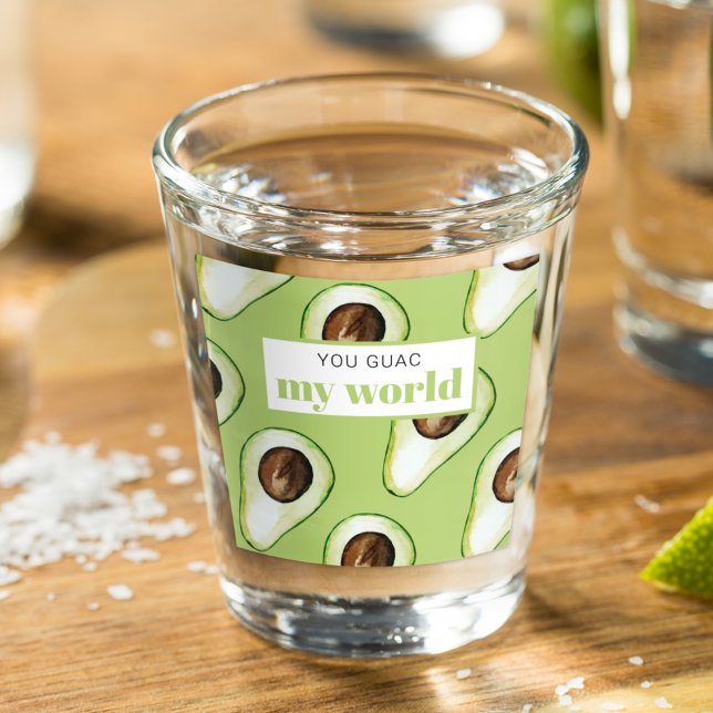 Verre A Shot Devis moderne vert Avocado amusant (Créateur téléchargé)