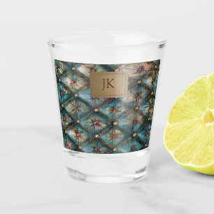 Verre A Shot Diamants colorés en cuir Vintage moderne