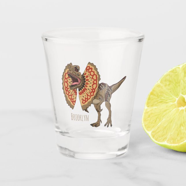 Verre A Shot Dilophosaurus dessin animé (Devant)