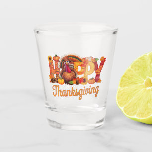 Verre A Shot Dindes de Thanksgiving heureux Automne